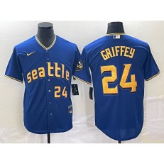 Mariners 24 Ken Griffey Jr. Royal Nike 2023 City Connect Cool Base Jersey