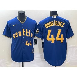 Mariners 44 Julio Rodriguez Royal Nike 2023 City Connect Cool Base Jersey