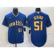 Mariners 51 Ichiro Suzuki Royal Nike 2023 City Connect Cool Base Jerseys