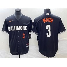 Orioles 3 Jorge Mateo Number Black Nike 2023 City Connect Cool Base Jersey