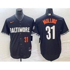 Orioles 31 Cedric Mullins Black Nike 2023 City Connect Cool Base Jersey