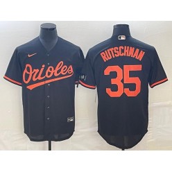 Orioles 35 Adley Rutschman Black Cool Base Jersey