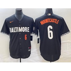 Orioles 6 Ryan Mountcastle Black Nike 2023 City Connect Cool Base Jersey