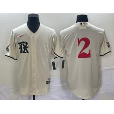 Rangers 2 Marcus Semien Cream Nike 2023 City Connect Cool Base Jerseys