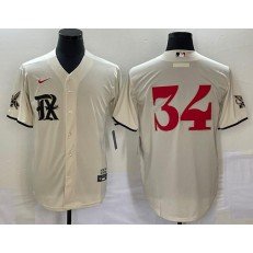 Rangers 34 Nolan Ryan Cream Nike 2023 City Connect Cool Base Jersey