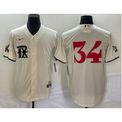 Rangers 34 Nolan Ryan Cream Nike 2023 City Connect Cool Base Jersey