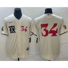 Rangers 34 Nolan Ryan Cream Nike 2023 City Connect Cool Base Jerseys