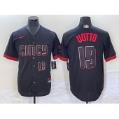 Reds 19 Joey Votto Number Black Nike 2023 City Connect Cool Base Jersey