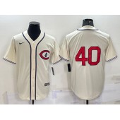 Reds 40 Nick Lodolo Cream Nike 2022 Field Of Dreams Cool Base Jersey