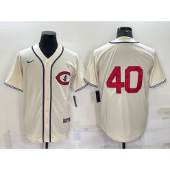 Reds 40 Nick Lodolo Cream Nike 2022 Field Of Dreams Cool Base Jersey