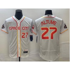 Astros 27 Jose Altuve White Nike 2022 City Connect World Serise Champions Patch Flexbase Jersey