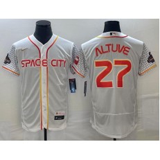 Astros 27 Jose Altuve White Nike 2022 City Connect World Serise Champions Patch Flexbase Jerseys