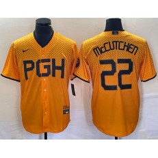 Pirates 22 Andrew McCutchen Gold Nike 2023 City Connect Cool Base Jersey