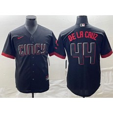 Reds 44 De La Cruz Black Nike 2023 City Connect Cool Base Jersey
