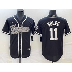 Yankees 11 Anthony Volpe Black Cool Base Jersey