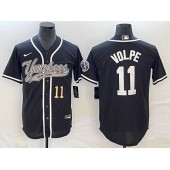 Yankees 11 Anthony Volpe Number Black Cool Base Jersey