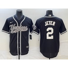 Yankees 2 Derek Jeter Black Cool Base Jersey