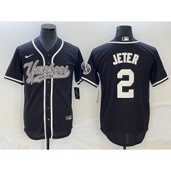 Yankees 2 Derek Jeter Black Cool Base Jersey