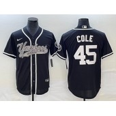 Yankees 45 Gerrit Cole Black Cool Base Jersey