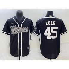 Yankees 45 Gerrit Cole Black Cool Base Jersey