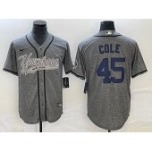 Yankees 45 Gerrit Cole Gray Gridiron Cool Base Jersey