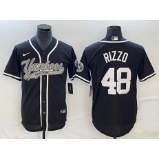 Yankees 48 Anthony Rizzo Black Cool Base Jersey
