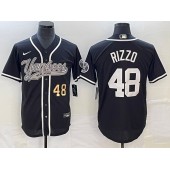 Yankees 48 Anthony Rizzo Number Black Cool Base Jersey