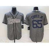 Yankees 65 Nestor Cortes JR. Gray Gridiron Cool Base Jersey