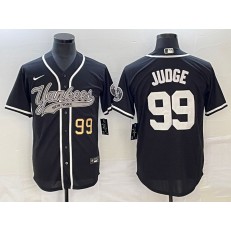 Yankees 99 Aaron Judge Number Black Cool Base Jersey
