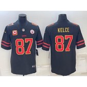 Nike Chiefs 87 Travis Kelce Black C Patch Vapor Untouchable Limited Jersey