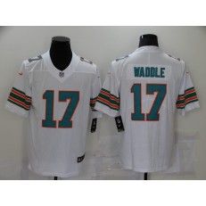 Nike Dolphins 17 Jaylen Waddle White Throwback Vapor Limited Jersey