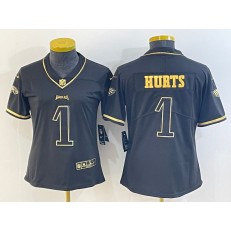 Nike Eagles 1 Jalen Hurts Black Women Vapor Untouchable Jersey