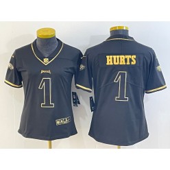 Nike Eagles 1 Jalen Hurts Black Women Vapor Untouchable Jersey