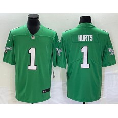 Nike Eagles 1 Jalen Hurts Green Vapor Limited Throwback Jersey