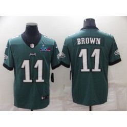 Nike Eagles 11 A. J. Brown Green 2023 Super Bowl LVII Vapor Limited Jersey