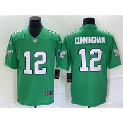 Nike Eagles 12 Randall Cunningham Green Vapor Limited Throwback Jersey
