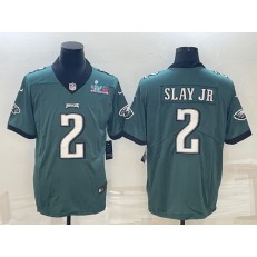 Nike Eagles 2 Darius Slay JR Green 2023 Super Bowl LVII Vapor Limited Jersey