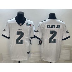 Nike Eagles 2 Darius Slay JR White 2023 Super Bowl LVII Vapor Limited Jersey