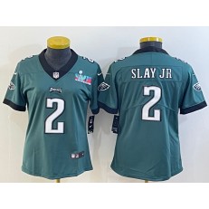 Nike Eagles 2 Darius Slay JR White Women 2023 Super Bowl LVII Vapor Limited Jersey