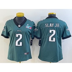 Nike Eagles 2 Darius Slay JR White Women 2023 Super Bowl LVII Vapor Limited Jersey