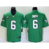 Nike Eagles 6 DeVonta Smith Green Vapor Limited C Patch Throwback Jersey