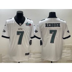 Nike Eagles 7 Haason Reddick White 2023 Super Bowl LVII Vapor Limited Jersey