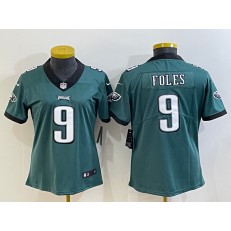 Nike Eagles 9 Nick Foles Green Women Vapor Limited Jersey