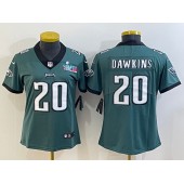 Nike Eagles 20 Brian Dawkins Green Women 2023 Super Bowl LVII Vapor Limited Jersey