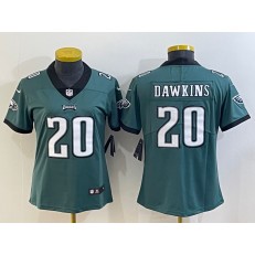 Nike Eagles 20 Brian Dawkins Green Women Vapor Limited Jersey