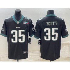 Nike Eagles 35 Boston Scott Black 2023 Super Bowl LVII Vapor Limited Jersey