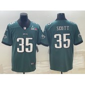 Nike Eagles 35 Boston Scott Green 2023 Super Bowl LVII Vapor Limited Jersey
