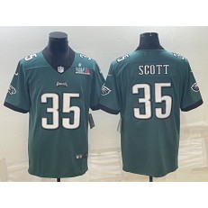 Nike Eagles 35 Boston Scott Green 2023 Super Bowl LVII Vapor Limited Jersey
