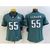 Nike Eagles 55 Brandon Graham Green Women 2023 Super Bowl LVII Vapor Limited Jersey