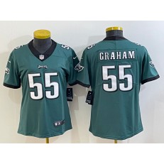 Nike Eagles 55 Brandon Graham Green Women Vapor Limited Jersey
